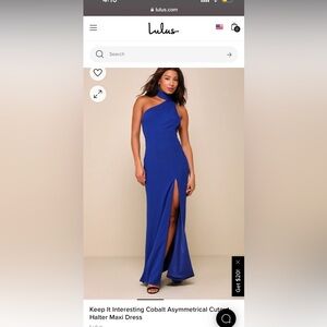 LULUS Cobalt Blue Formal Gown